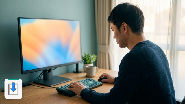 Cliborで貼り付けができない原因をモニタの前で切り分けている様子