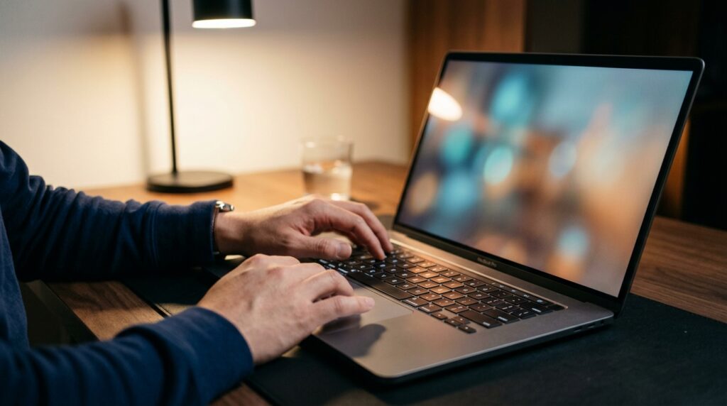 ノートPCで入力欄のデータ件数を数える手元